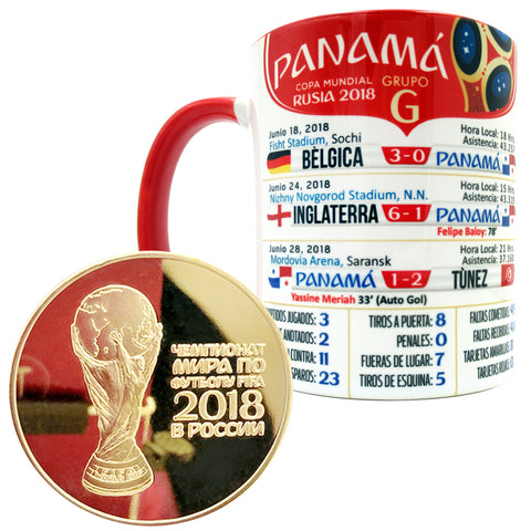 Panama 2018 World Cup Mug with Gold Coin - gio-gifts